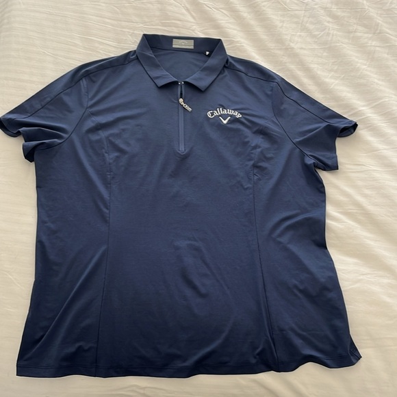 Callaway Golf 1/4 Zip Golf Shirt Blue/Gray XXL Women’s - Picture 8 of 9